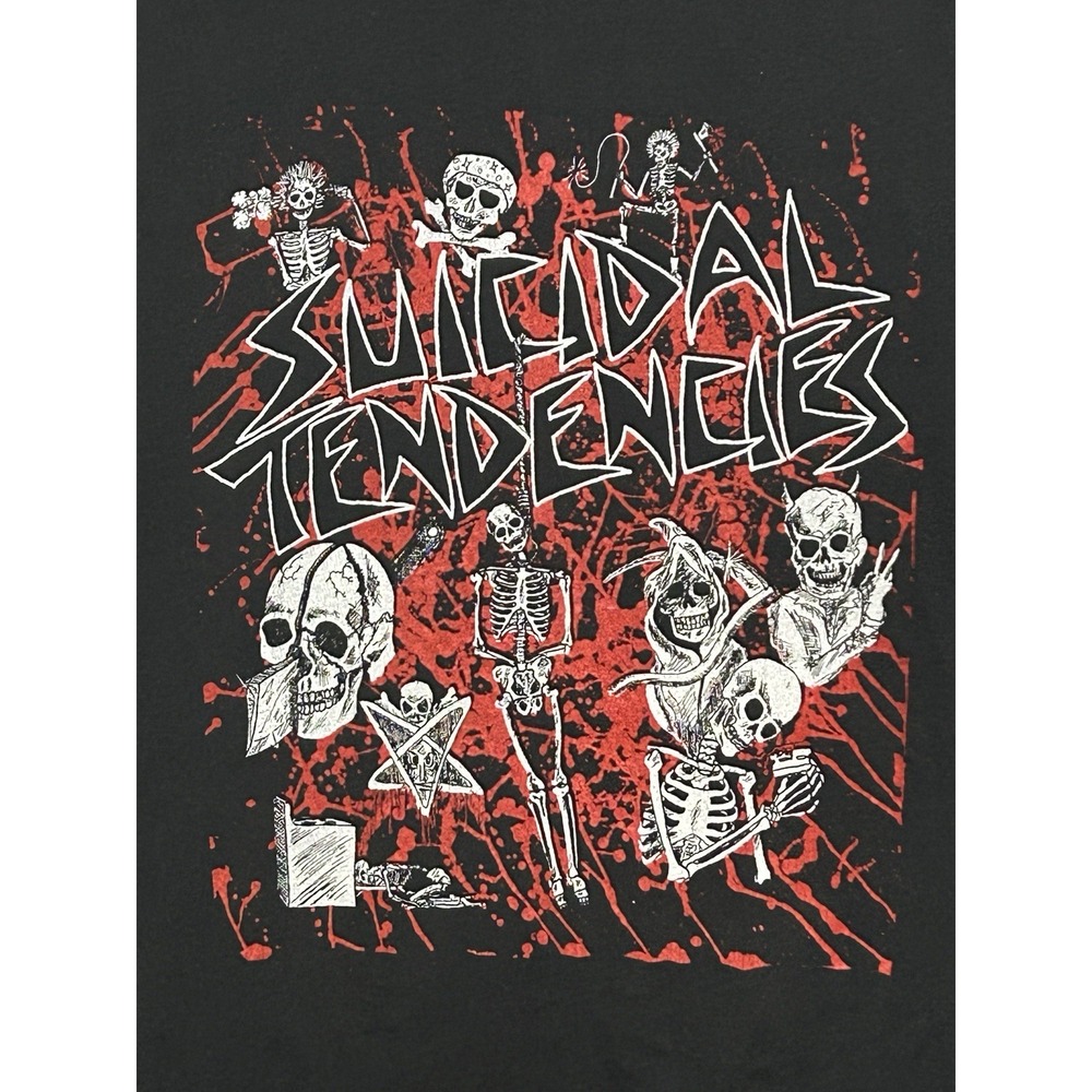 VTG Late 80s 90s Suicidal Tendencies Skeleton Blood Factory Muscle T Shirt SS XL